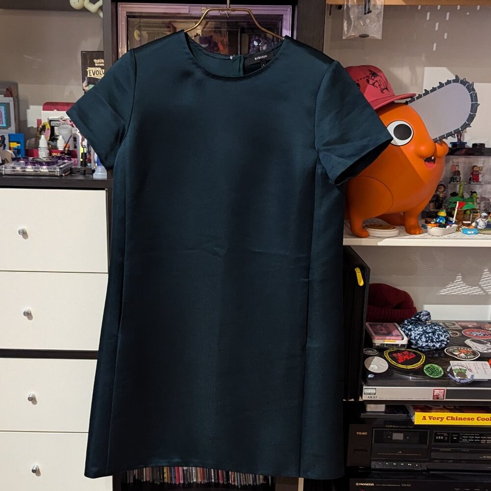 BABATON EMERALD SILK DRESS US 4